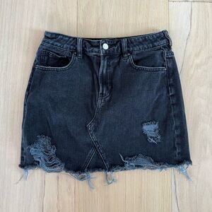 Pacsun Distressed Dark Gray/Black Mini Skirt Size 26